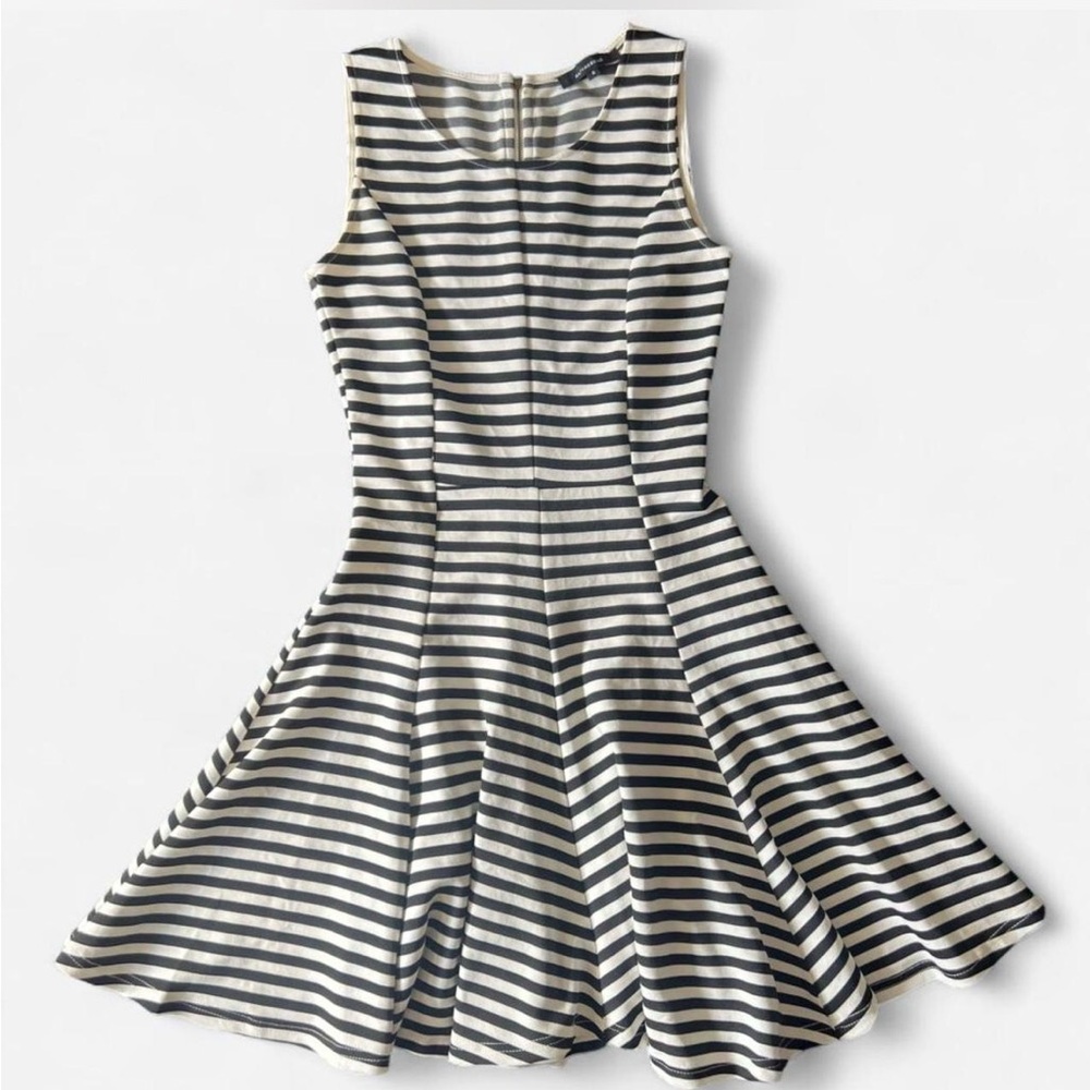 Olivaceous Vintage Black and White Striped Dress Size S
